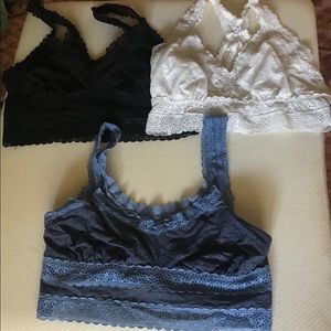 Aerie bundle of 3 bralettes sz L